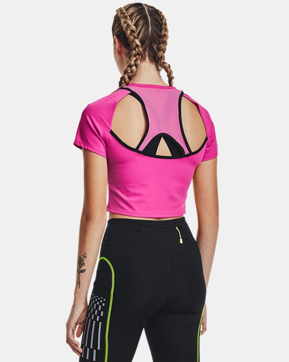 T-shirt court à manches courtes UA Run Anywhere pour femme, Pink, pdpMainDesktop image number 4